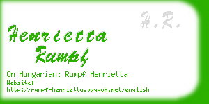 henrietta rumpf business card